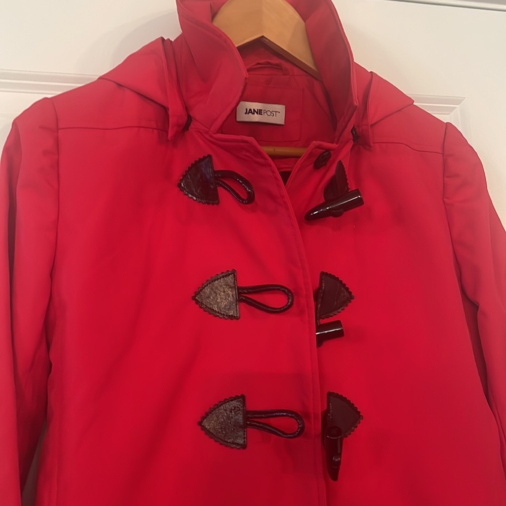 Jane Post Toggle Hooded Raincoat - image 2